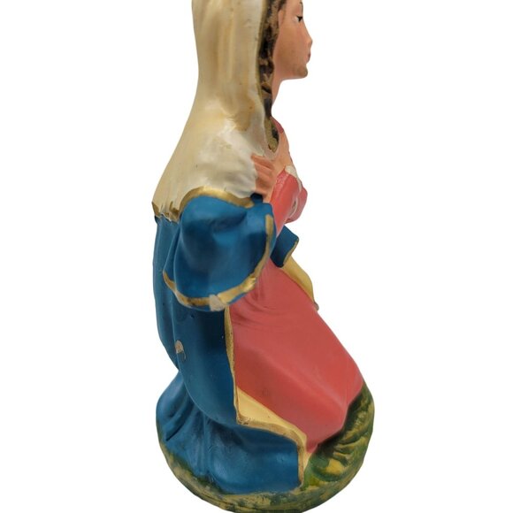 Nativity Figure Mary Blessed Mother 5" Painted Italy Christmas Papier Mache VTG - Picture 9 of 9